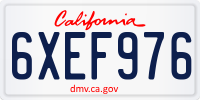 CA license plate 6XEF976