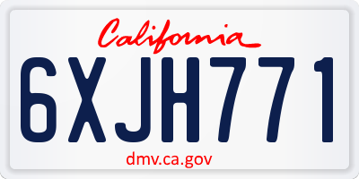 CA license plate 6XJH771