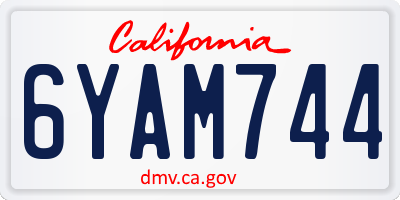 CA license plate 6YAM744