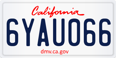 CA license plate 6YAU066