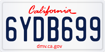 CA license plate 6YDB699