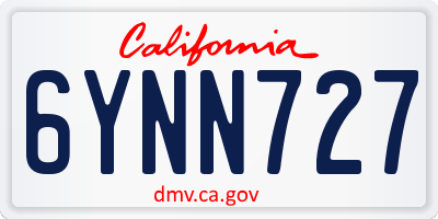 CA license plate 6YNN727