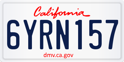 CA license plate 6YRN157