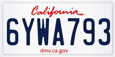 CA license plate 6YWA793
