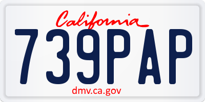 CA license plate 739PAP