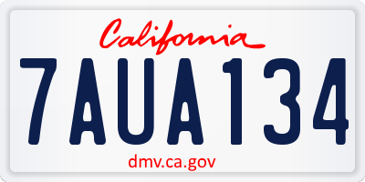 CA license plate 7AUA134