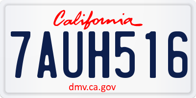 CA license plate 7AUH516