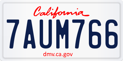 CA license plate 7AUM766