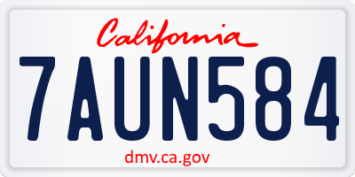 CA license plate 7AUN584
