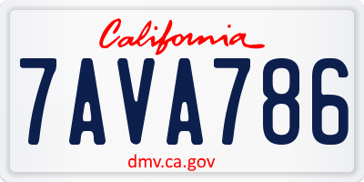 CA license plate 7AVA786