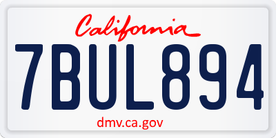 CA license plate 7BUL894