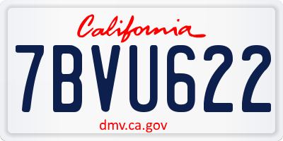 CA license plate 7BVU622