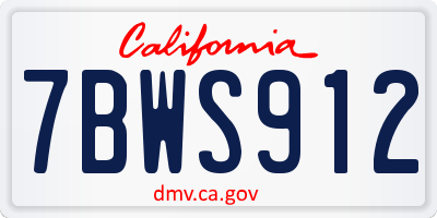 CA license plate 7BWS912