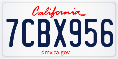 CA license plate 7CBX956