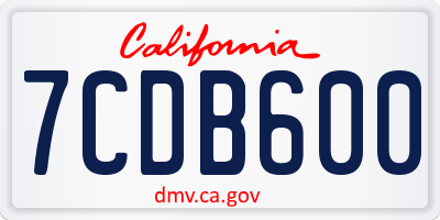 CA license plate 7CDB600