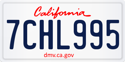 CA license plate 7CHL995