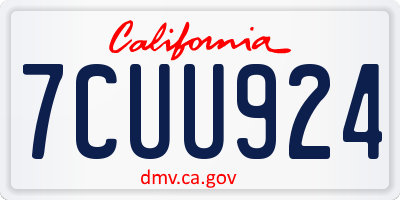 CA license plate 7CUU924