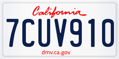CA license plate 7CUV910