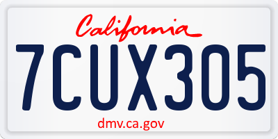 CA license plate 7CUX305