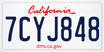 CA license plate 7CYJ848