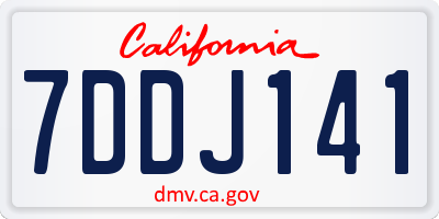 CA license plate 7DDJ141