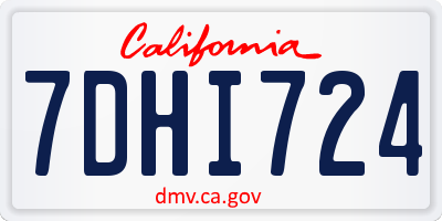 CA license plate 7DHI724