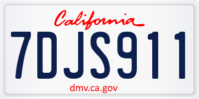 CA license plate 7DJS911