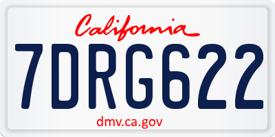 CA license plate 7DRG622