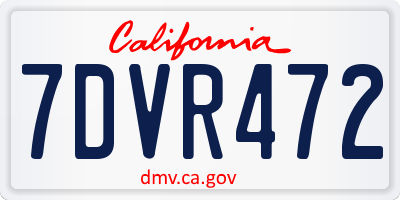CA license plate 7DVR472