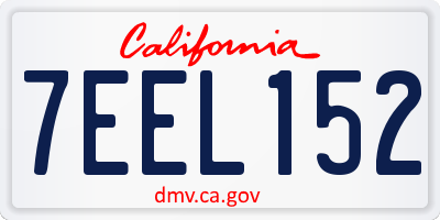 CA license plate 7EEL152