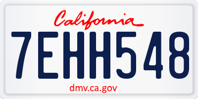 CA license plate 7EHH548