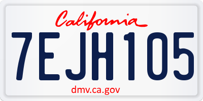 CA license plate 7EJH105