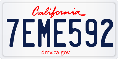 CA license plate 7EME592