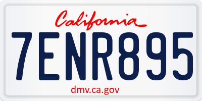 CA license plate 7ENR895