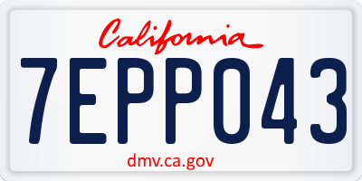 CA license plate 7EPP043