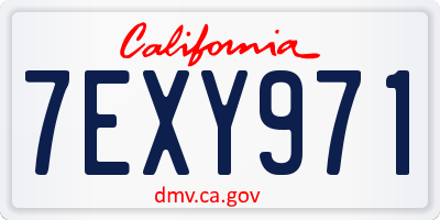 CA license plate 7EXY971
