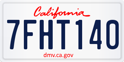 CA license plate 7FHT140