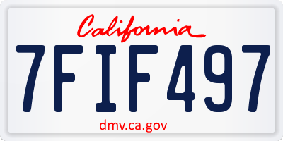 CA license plate 7FIF497