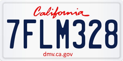 CA license plate 7FLM328