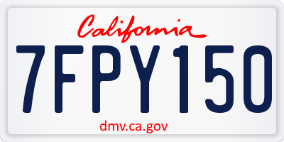 CA license plate 7FPY150