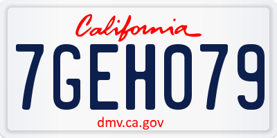 CA license plate 7GEH079
