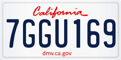 CA license plate 7GGU169