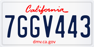CA license plate 7GGV443