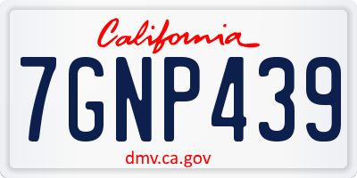 CA license plate 7GNP439