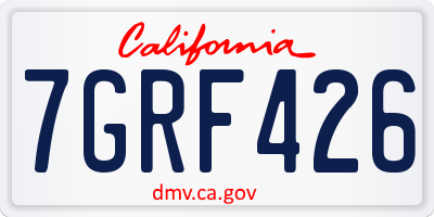 CA license plate 7GRF426