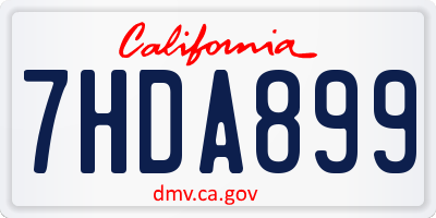 CA license plate 7HDA899