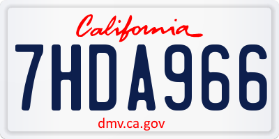 CA license plate 7HDA966