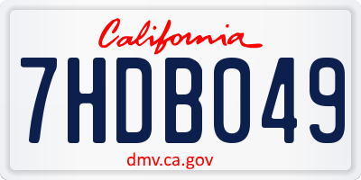 CA license plate 7HDB049