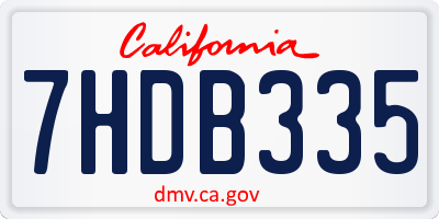 CA license plate 7HDB335