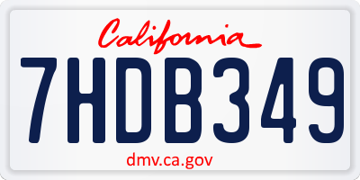 CA license plate 7HDB349